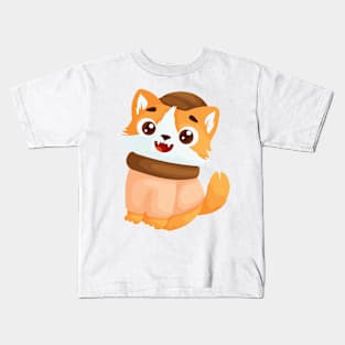 Snug Kitty in Winter Attire Kids T-Shirt